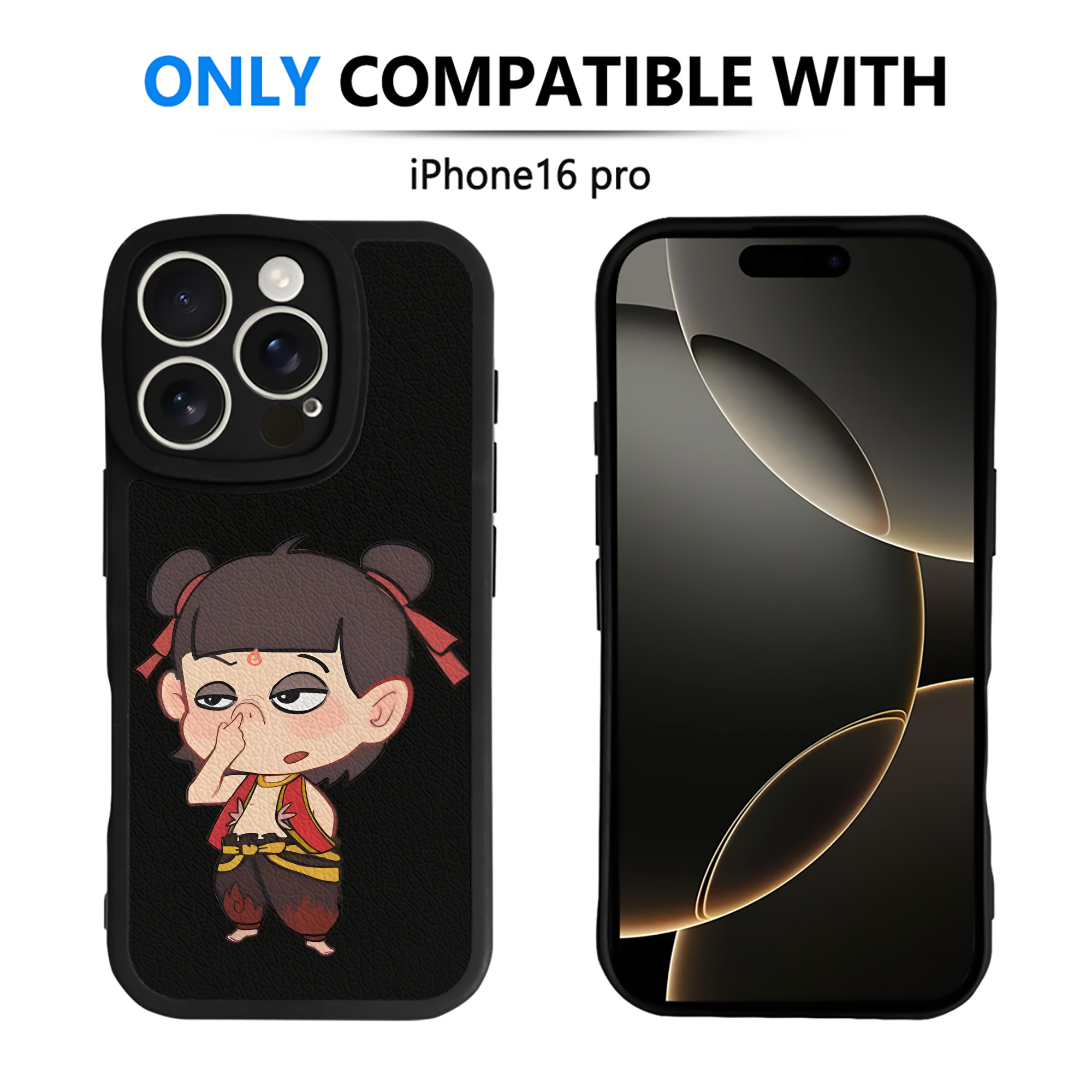 （画像用） Ne Zha 2 ナタ 魔童の大暴れ 【iPhone 16シリーズ対応】シリコンスマホケース（レザー調） 材質：シリコン